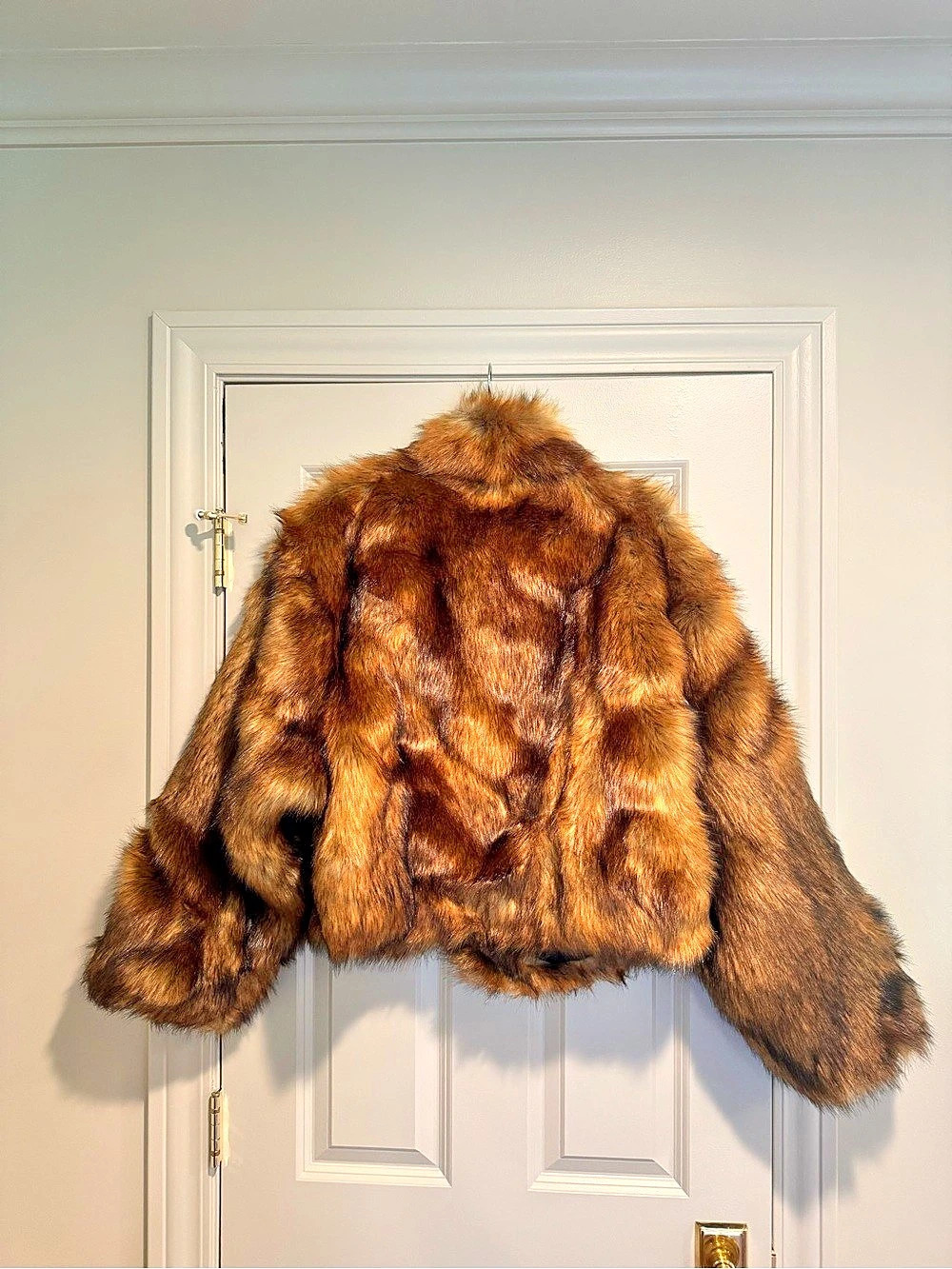 Brown Faux Fur Jacket NWT - Picture 2 of 3